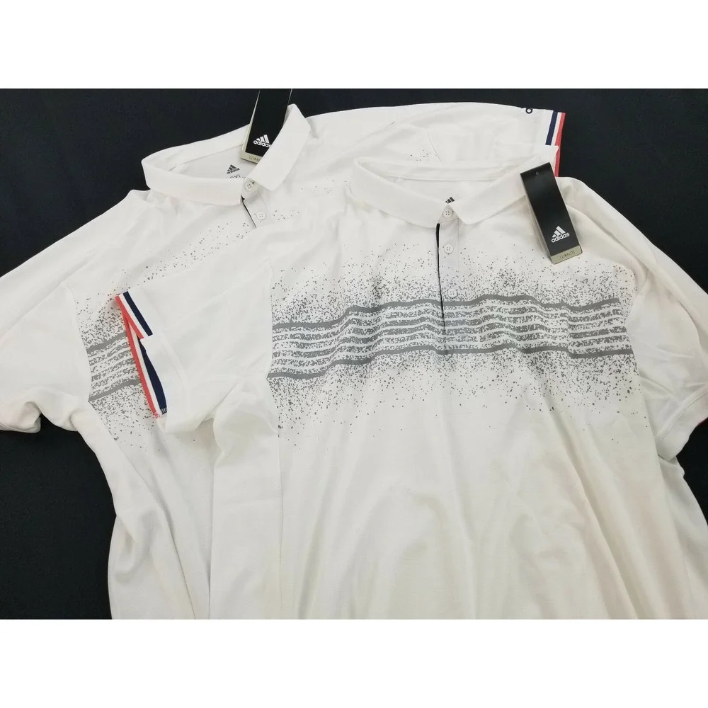 Adidas men polo shirt Climalite CG2542 white 2XL MSRP $70